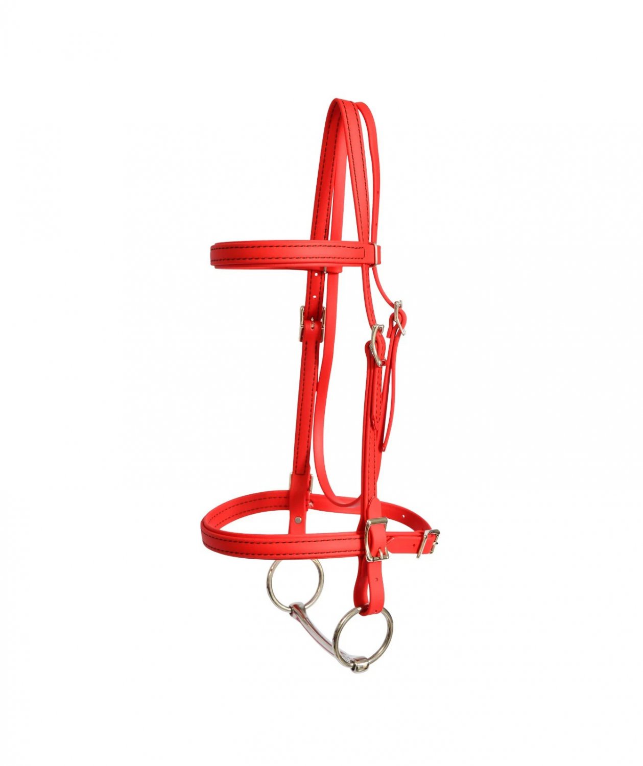 NEW Fancy Stitch Tack Horse Leather English Bridle Red Color With Reins Full Size Bridle