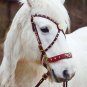 New Western Engraved Gold Inlay Horse Red Leather Spanish Bridle & Reins Set Size Draft