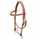 NEW Fancy Tack Horse Leather Bridle Tan Brown Color Rhein stone Style With Reins Full Size Bridle