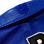 Men AVIREX Bomber Jacket American Flight Jacket Basket Ball Blue Leather Jacket Size S