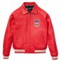 Men's AVIREX Bomber Jacket American Flight Jacket Basket Ball Red Leather Jacket Size XS