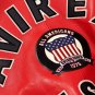 Men's AVIREX Bomber Jacket American Flight Jacket Basket Ball Red Leather Jacket Size M
