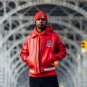 Men's AVIREX Bomber Jacket American Flight Jacket Basket Ball Red Leather Jacket Size ALL