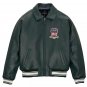 Men's AVIREX Bomber Jacket American Flight Basket Ball Green Real Leather Jacket Size 5XL