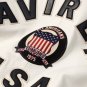Men's AVIREX Bomber Jacket American Flight Basket Ball White Real Leather Jacket Size XS