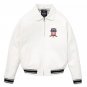 Men's AVIREX Bomber Jacket American Flight Basket Ball White Real Leather Jacket Size 7XL