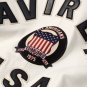Men's AVIREX Bomber Jacket American Flight Basket Ball White Real Leather Jacket Size M