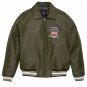 Men's AVIREX Bomber Jacket American Flight Jacket Basket Ball Olive Green Jacket Size M
