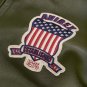 Men's AVIREX Bomber Jacket American Flight Jacket Basket Ball Olive Green Jacket Size L