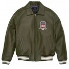 Men's AVIREX Bomber Jacket American Flight Jacket Basket Ball Olive Green Jacket All Size