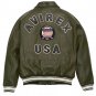 Men's AVIREX Bomber Jacket American Flight Jacket Basket Ball Olive Green Jacket All Size