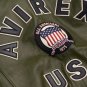 Men's AVIREX Bomber Jacket American Flight Jacket Basket Ball Olive Green Jacket Size 7XL