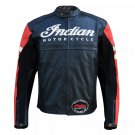 Men's Indian Motorcycle BLACK & RED Leather Jacket Size 6XL