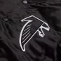 Men Atlanta Falcons Black Satin Full Snap Jacket With Embroidery Logos All Sizes