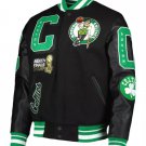 Letterman NBA Boston Celtics Varsity Jacket With Real Leather Sleeves All sizes