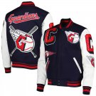 Letterman Cleveland Guardians Varsity Jacket With Real Leather Sleeves All sizes