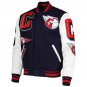 Letterman Cleveland Guardians Varsity Jacket With Real Leather Sleeves All sizes