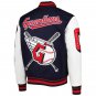 Letterman Cleveland Guardians Varsity Jacket With Real Leather Sleeves All sizes