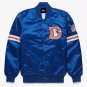 Denver Broncos Blue Satin Bomber Letterman Varsity Fan Jacket Embroidery Logos All sizes