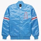 Houston Oilers Satin Baseball Letterman Varsity Fan Embroidery Jacket All Sizes