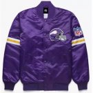 Minnesota Vikings Satin Letterman Varsity Embroidery Logos Jacket All Sizes