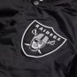 Oakland Raiders Black Satin Varsity Fan Bomber Jacket Embroidery Logos All Sizes