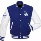 Letterman Los Angeles Dodgers Baseball Wool Jacket With Real Leather Sleeves All sizes
