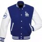 Letterman Los Angeles Dodgers Baseball Wool Jacket With Real Leather Sleeves All sizes