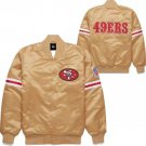 SF 49ERS Satin Letterman Varsity Fan Jacket Embroidery Logos All Sizes Available