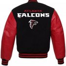 Atlanta Falcons Letterman Wool Varsity Jacket Leather Sleeves Size Available