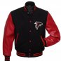 Atlanta Falcons Letterman Wool Varsity Jacket Leather Sleeves Size Available