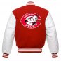Men MLB Cincinnati Reds Letterman Varsity Jacket Leather Sleeves Size Available