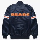 Men Chicago Bears Satin Bomber Varsity Jacket Embroidery Logos Sizes Available