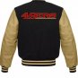 Letterman San Francisco 49ers Black With Real Leather Sleeves Varsity Jacket