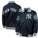 Men Baseball MLB New York Yankees The Captain III Full Zip Satin Varsity Jacket All sizes