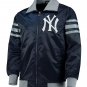 Men Baseball MLB New York Yankees The Captain III Full Zip Satin Varsity Jacket All sizes