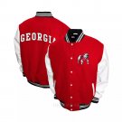 Men’s Letterman Red and White Georgia Bulldogs Varsity Jacket Size Available