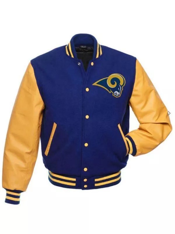 Los Angeles Rams Letterman Varsity Jacket Wool With Leathers Sleeves All Sizes