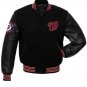 Letterman Washington Nationals Varsity Jacket With Real Leather Sleeves