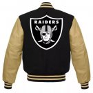 Letterman Oakland Las Vegas Raiders Varsity Jacket Real Leather Sleeves All Size