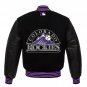 Men Letterman Colorado Rockies Wool Varsity Jacket Leather Sleeve Size Available