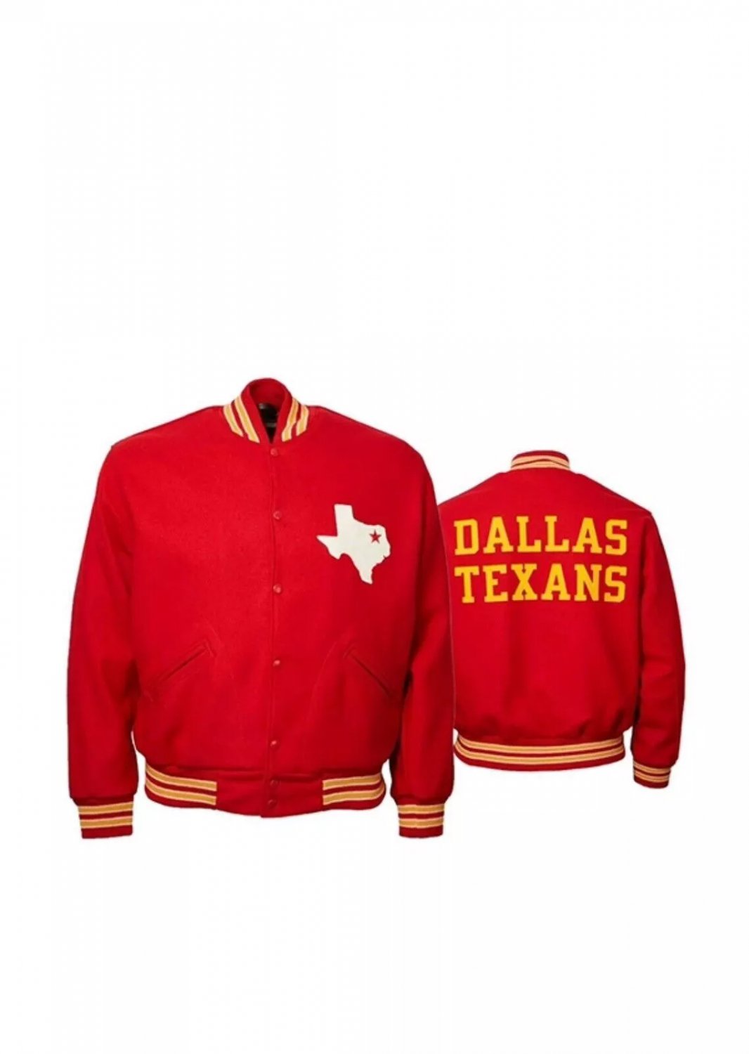 Dallas Texans Red Wool With Red Wool Sleeves Letterman Varsity Jacket