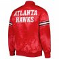 NBA Letterman Vintage Atlanta Hawks Red Satin Baseball Varsity Jacket