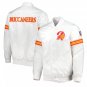 Men Tampa Bay Buccaneers White Satin Full Snap Jacket With Embroidery Logos