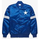 Royal Dallas Cowboys Satin Bomber Letterman Varsity Jacket Embroidery Logos