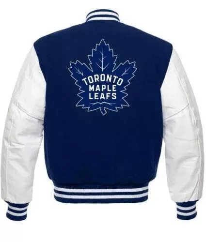 Letterman Toronto Maple Leaf's Varsity Jacket With Real Leather Sleeves