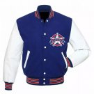 Letterman Texas Rangers Varsity Jacket With Real Leather Sleeves