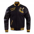 Men’s Letterman Black Pittsburgh Steelers Wool Varsity Jacket With Real Leather Sleeves