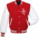 Letterman Houston Rockets Varsity Jacket With Real Leather Sleeves