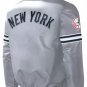 Men NY Yankees Vintage Jacket Gray Satin Bomber Varsity Jacket Embroidery Logos